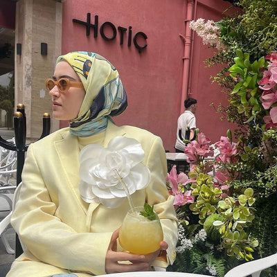 315mila Desen Pamuk Vual Eşarp Pastel Mavi
