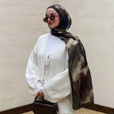 Batik Desen Rami Şal Siyah