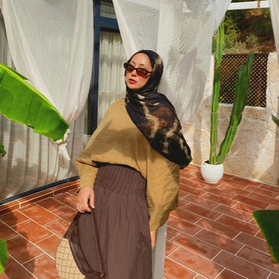 Batik Desen Rami Şal Siyah