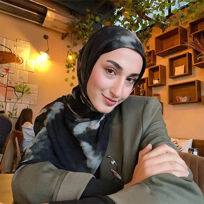 Batik Desen Rami Şal Antrasit