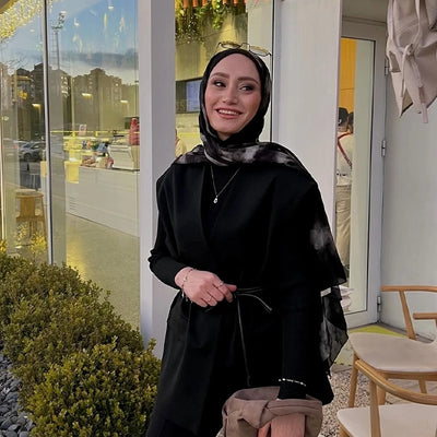 Batik Desen Rami Şal Antrasit