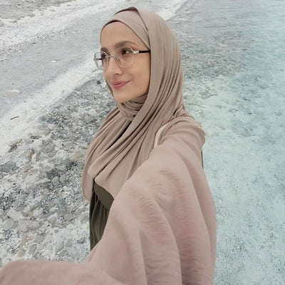 Bambu Penye Şal Naturel Bej