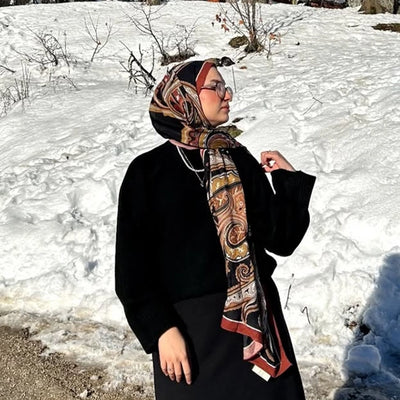 Vıntage Paısley Desen Şal Kiremit