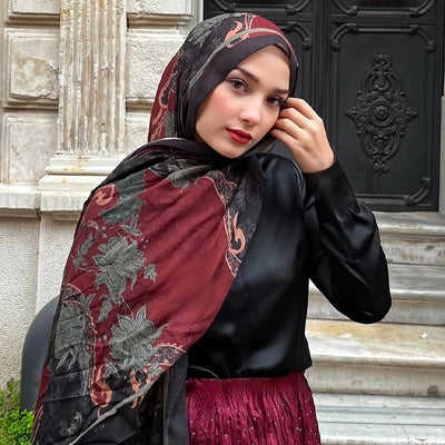 Sienna Desen Şal Bordo