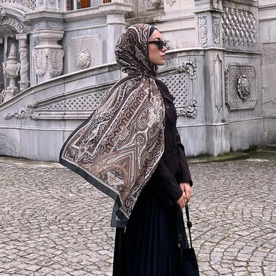 Etnıc Floral Desen Şal Toprak