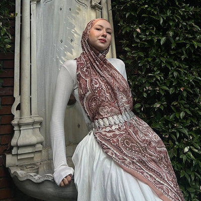 Etnıc Floral Desen Şal Kil