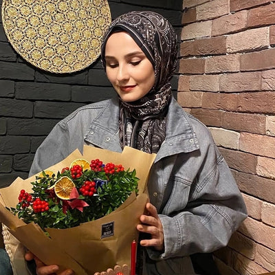Amora Desen Şal Siyah