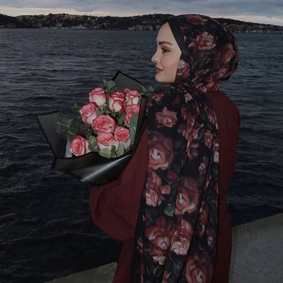 Wıld Rose Desen Vual Şal Gülkurusu