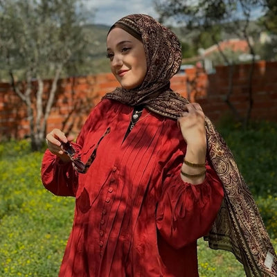 Emerald Desen Şal Sütlü Kahve