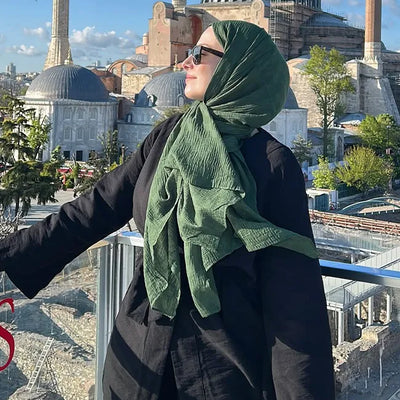 Modal Damalı Şal Çam Yeşili