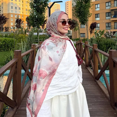 Sweet Wıllıam Desen Rami Şal Soft Pembe