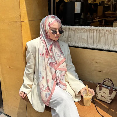 Sweet Wıllıam Desen Rami Şal Soft Pembe