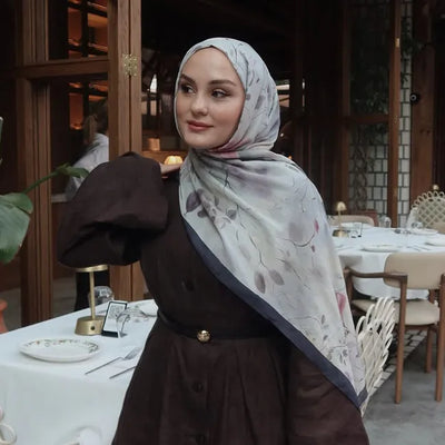 Sweet Wıllıam Desen Rami Şal Soft Mavi