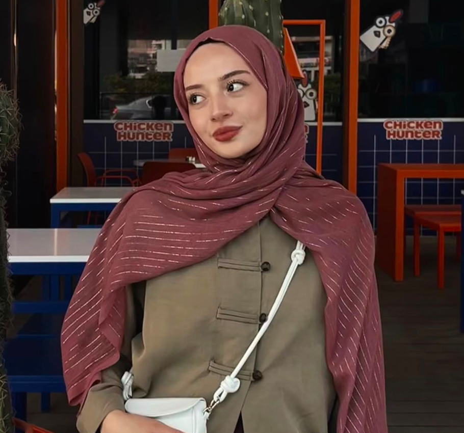 Işıltılı Vual Şal Mürdüm