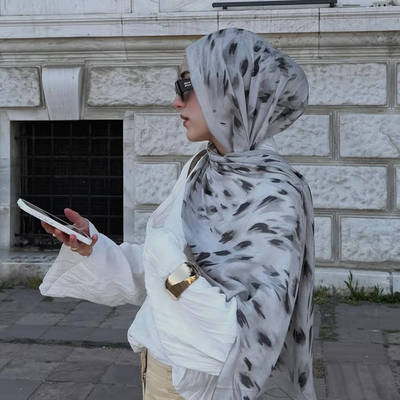 Leopard Desen Rami Şal Taş