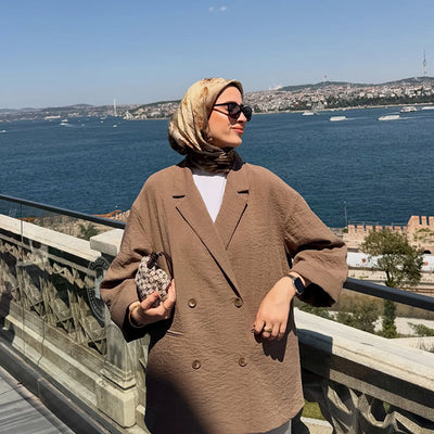 Marielle Desen Pamuklu Viskon Eşarp Kahve
