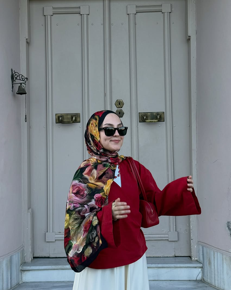 Rose Garden Floş Viskon Şal Siyah