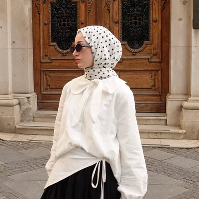 Small Polka Dots Desen Rami Şal Ekru