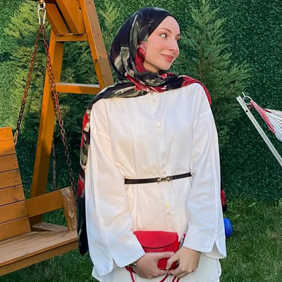 Summer Rose Desen Rami Şal Lacivert